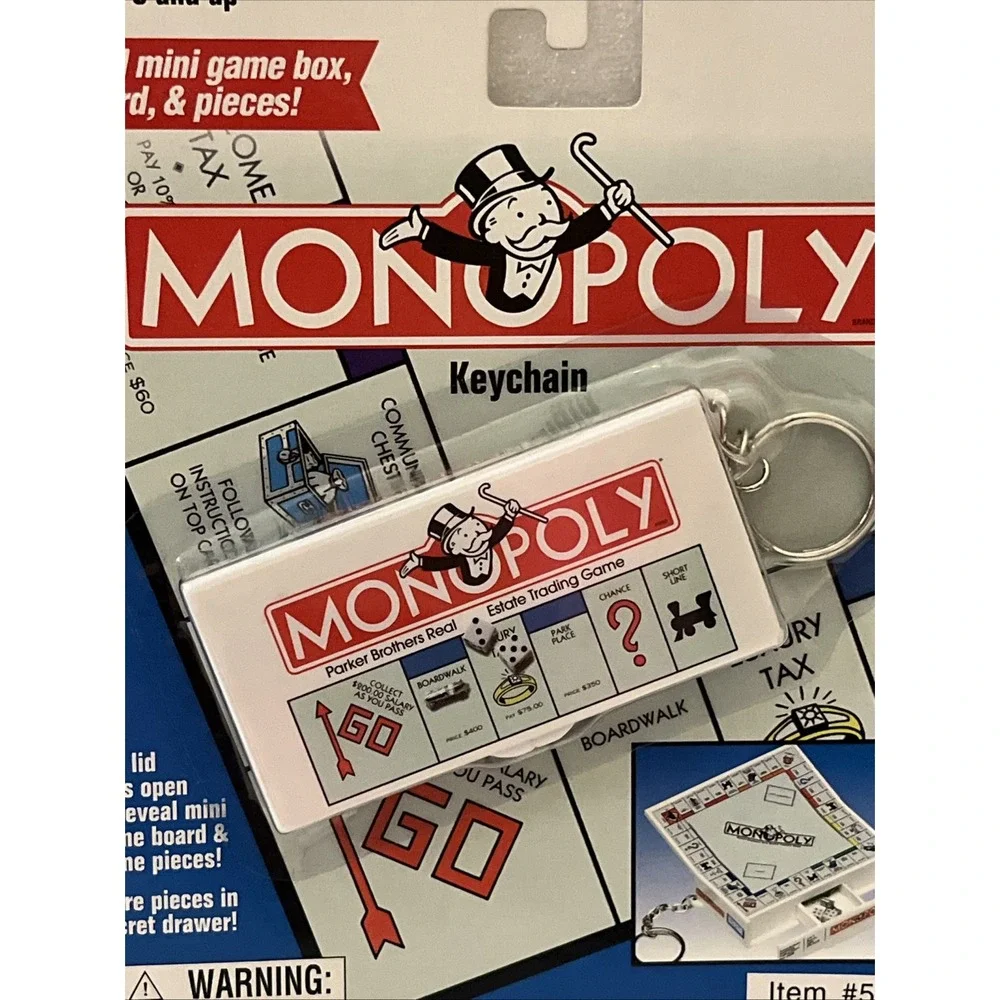 Monopoly Game Keychain 1998 Hasbro‎ Real Mini Game Vintage Collectible - NEW